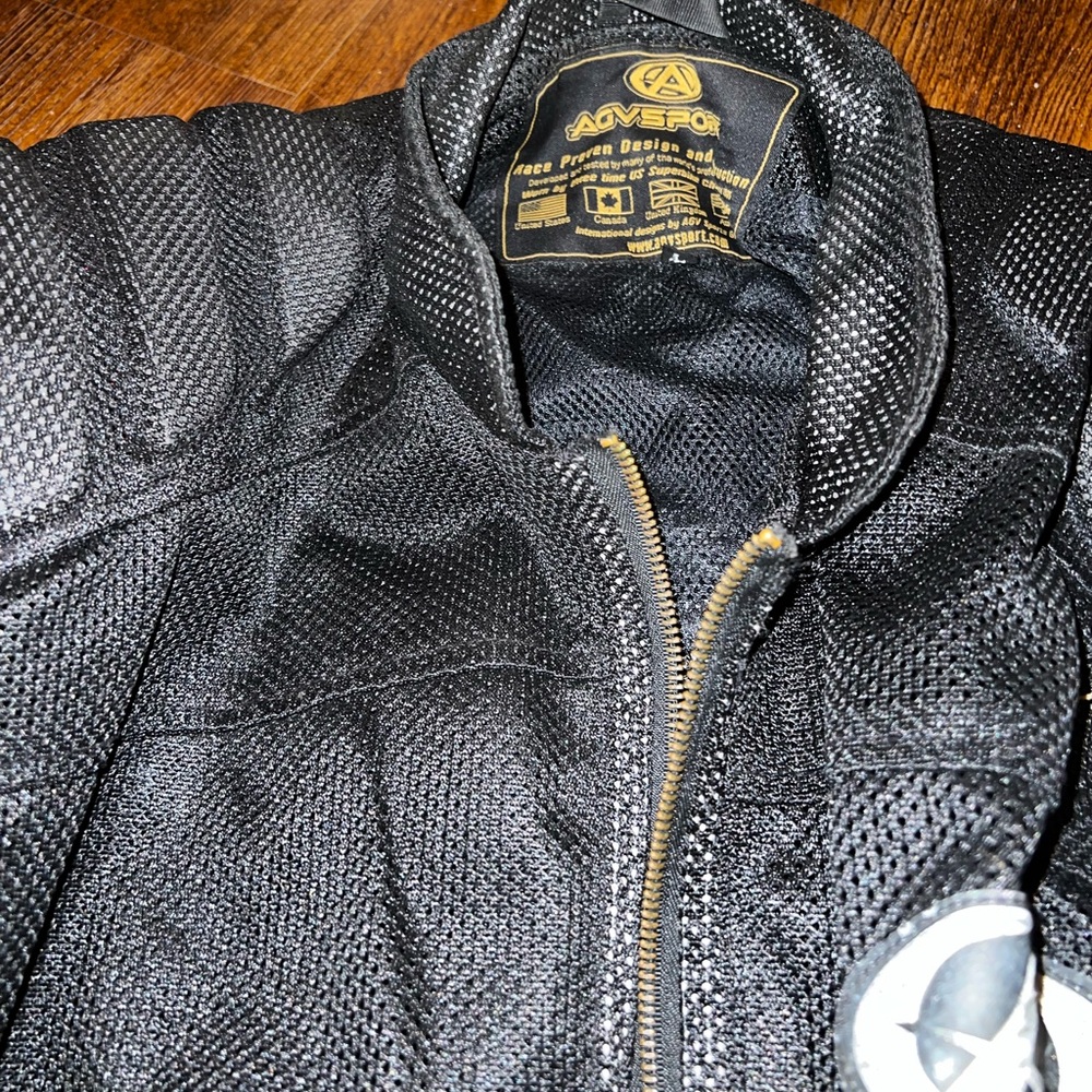AGV Sport Motorcycle Vintage Mesh Armored Black Jacket Size L - Picture 9 of 14